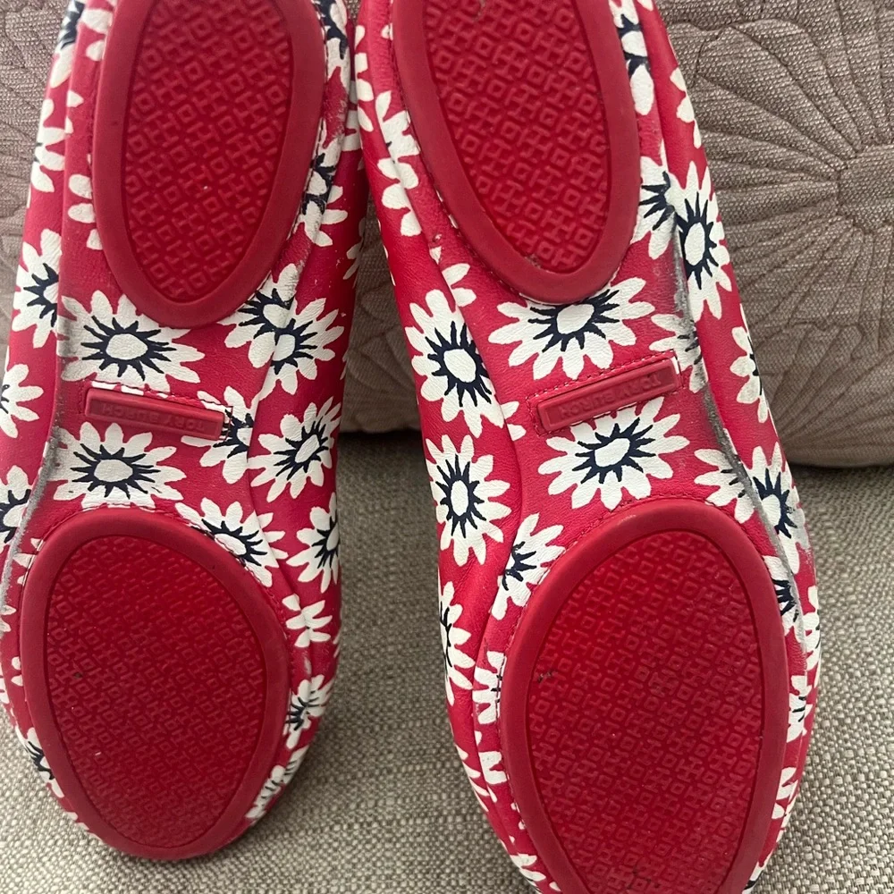 Tory Burch Red Floral Ballerina Flats - Picture 5 of 5